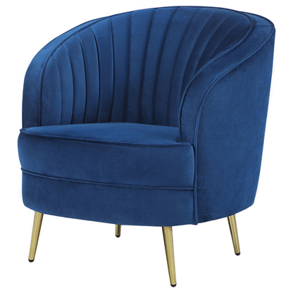 Sophia Upholstered Vertical Channel Tufted Chair Blue