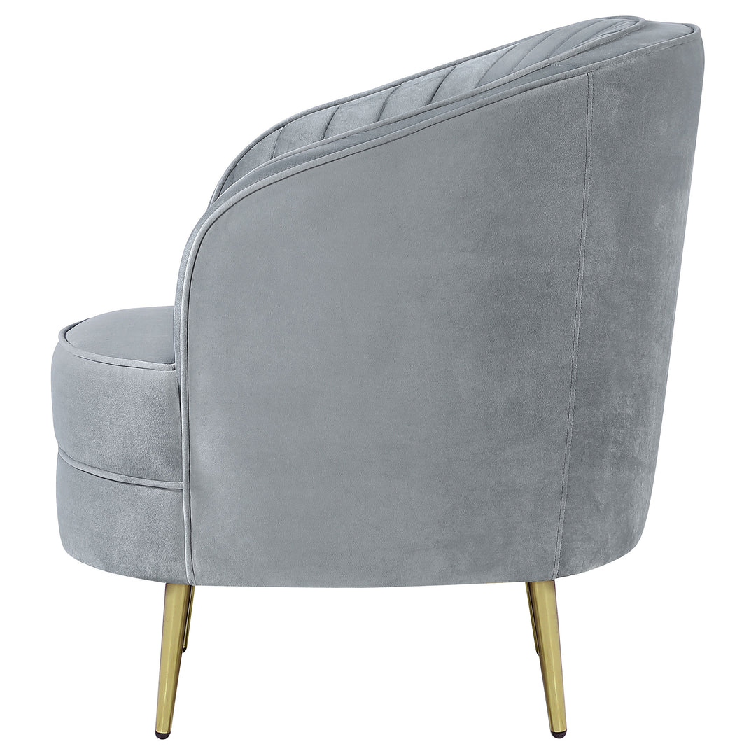 Sophia Upholstered Chair Grey and Gold