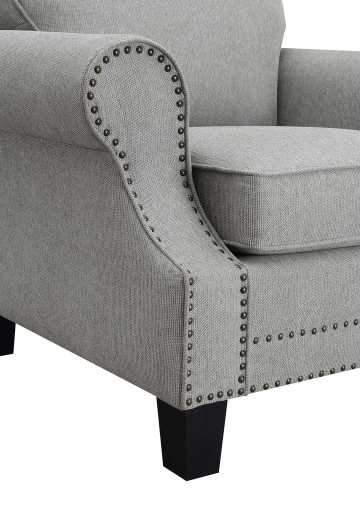 Sheldon Upholstered Living Room Set with Rolled Arms Grey