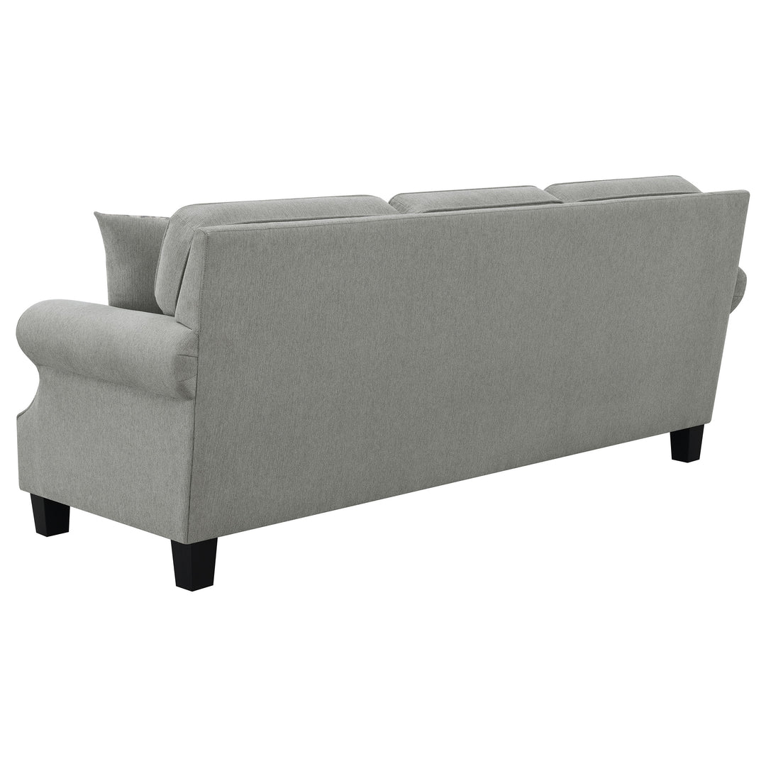 Sheldon Upholstered Living Room Set with Rolled Arms Grey