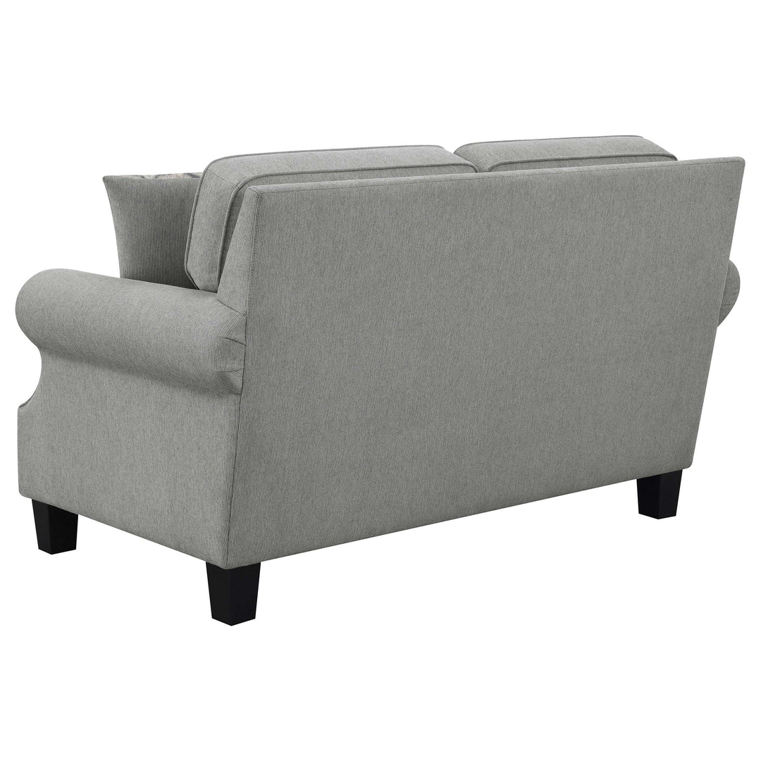 Sheldon Upholstered Living Room Set with Rolled Arms Grey