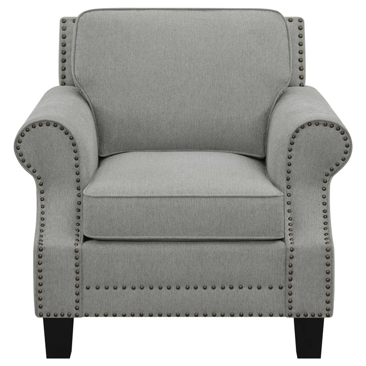 Sheldon Upholstered Living Room Set with Rolled Arms Grey