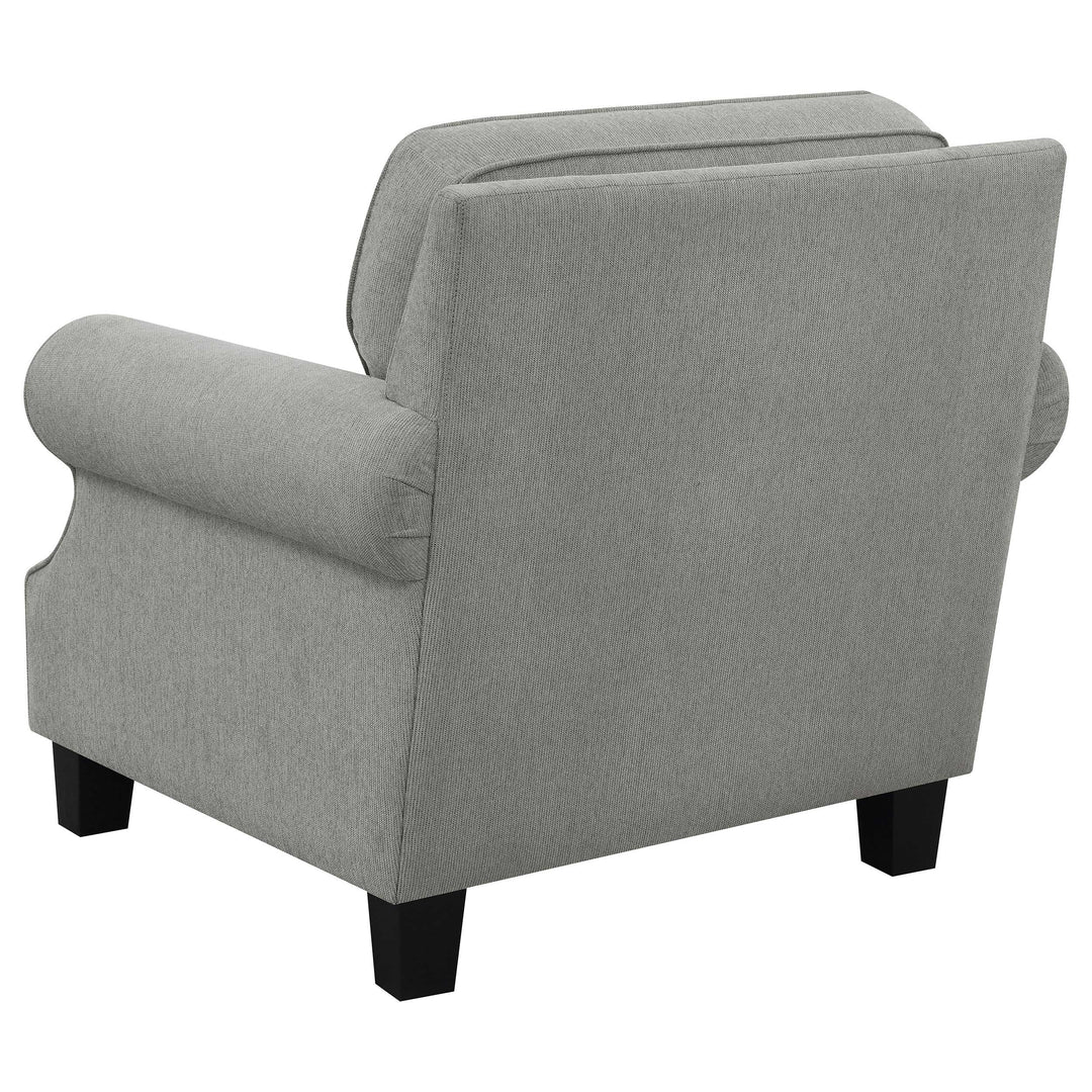 Sheldon Upholstered Living Room Set with Rolled Arms Grey