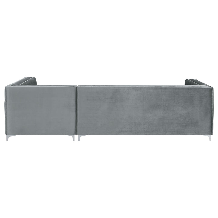 Bellaire Button-tufted Upholstered Sectional Silver