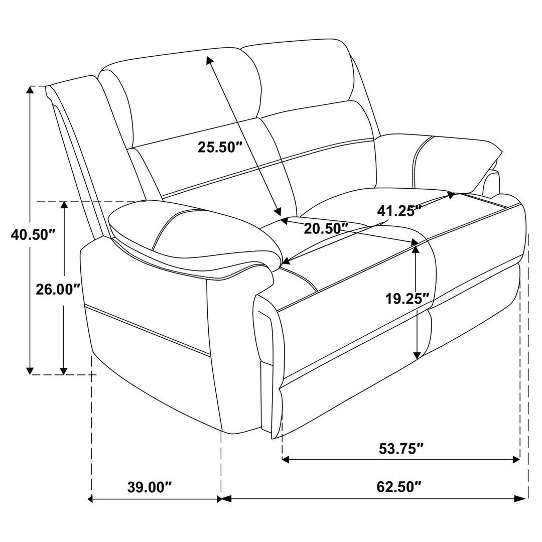 Ellington 3-piece Upholstered Padded Arm Sofa Set Dark Brown