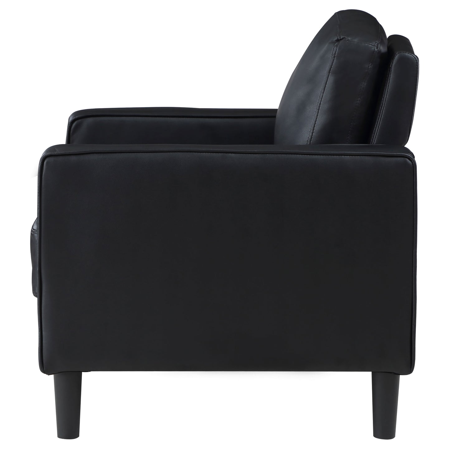 Ruth Upholstered Track Arm Faux Leather Accent Chair Black