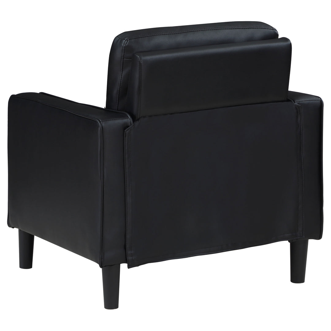 Ruth Upholstered Track Arm Faux Leather Accent Chair Black