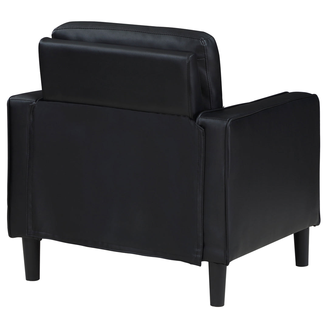 Ruth Upholstered Track Arm Faux Leather Accent Chair Black