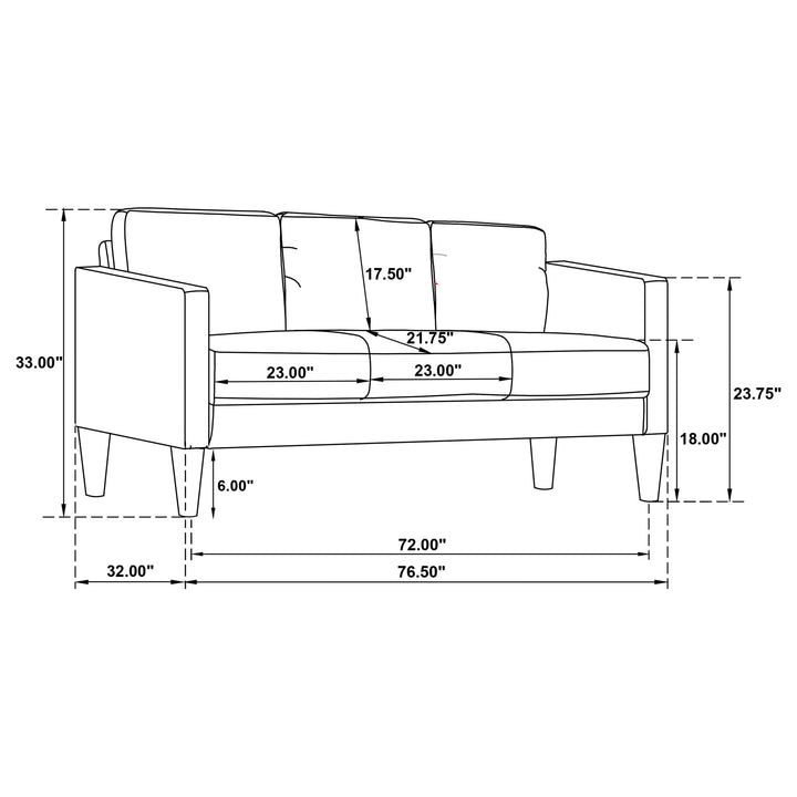 Ruth Upholstered Track Arm Faux Leather Sofa Grey