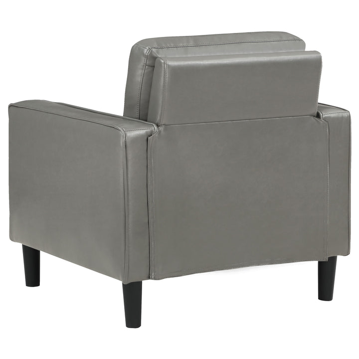 Ruth Upholstered Track Arm Faux Leather Accent Chair Grey