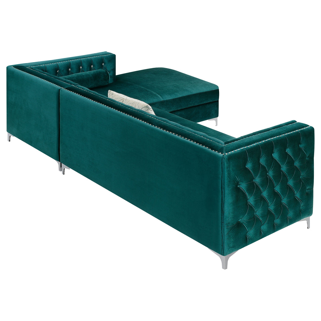 Bellaire Button-tufted Upholstered Sectional Teal