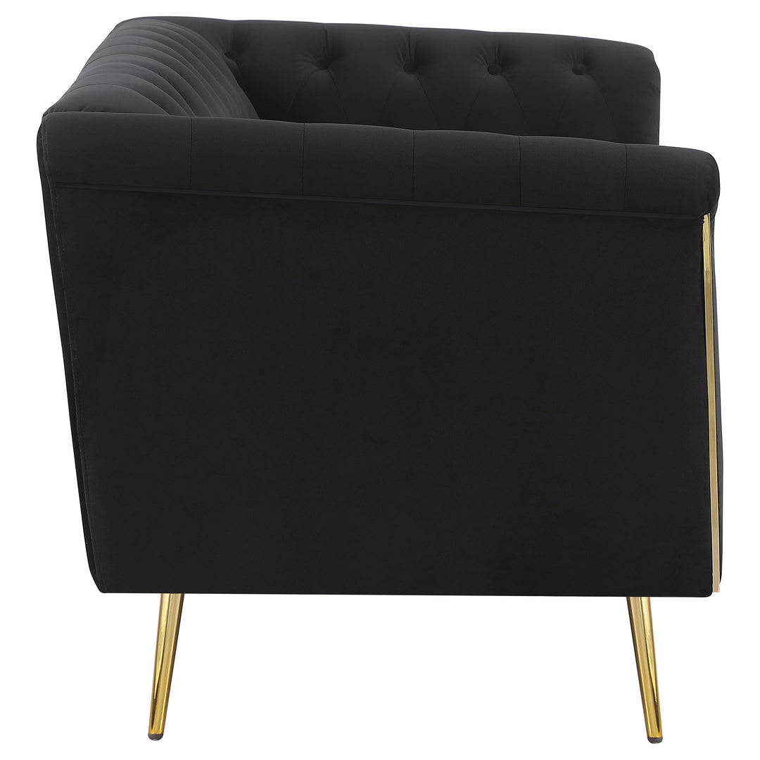 Holly Tuxedo Arm Tufted Back Loveseat Black