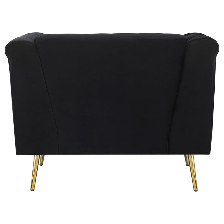 Holly Tuxedo Arm Tufted Back Chair Black