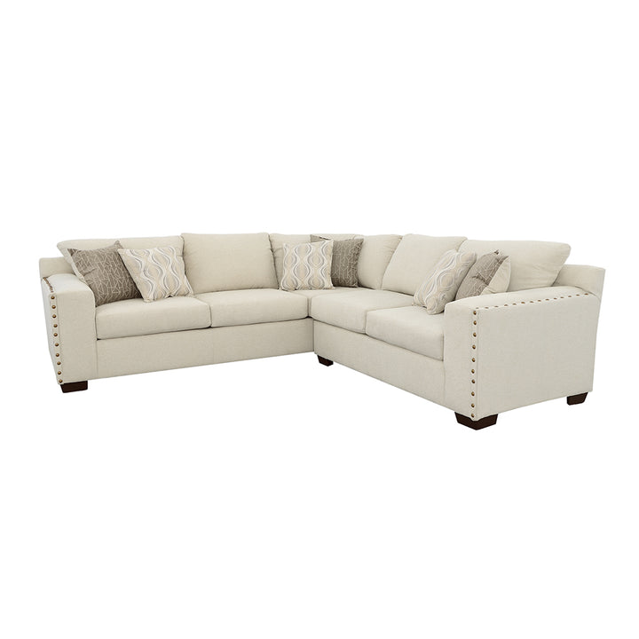 Aria L-shaped Sectional with Nailhead Oatmeal