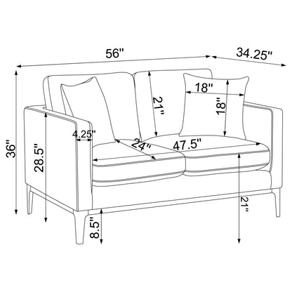 Apperson 2-piece Living Room Set Grey