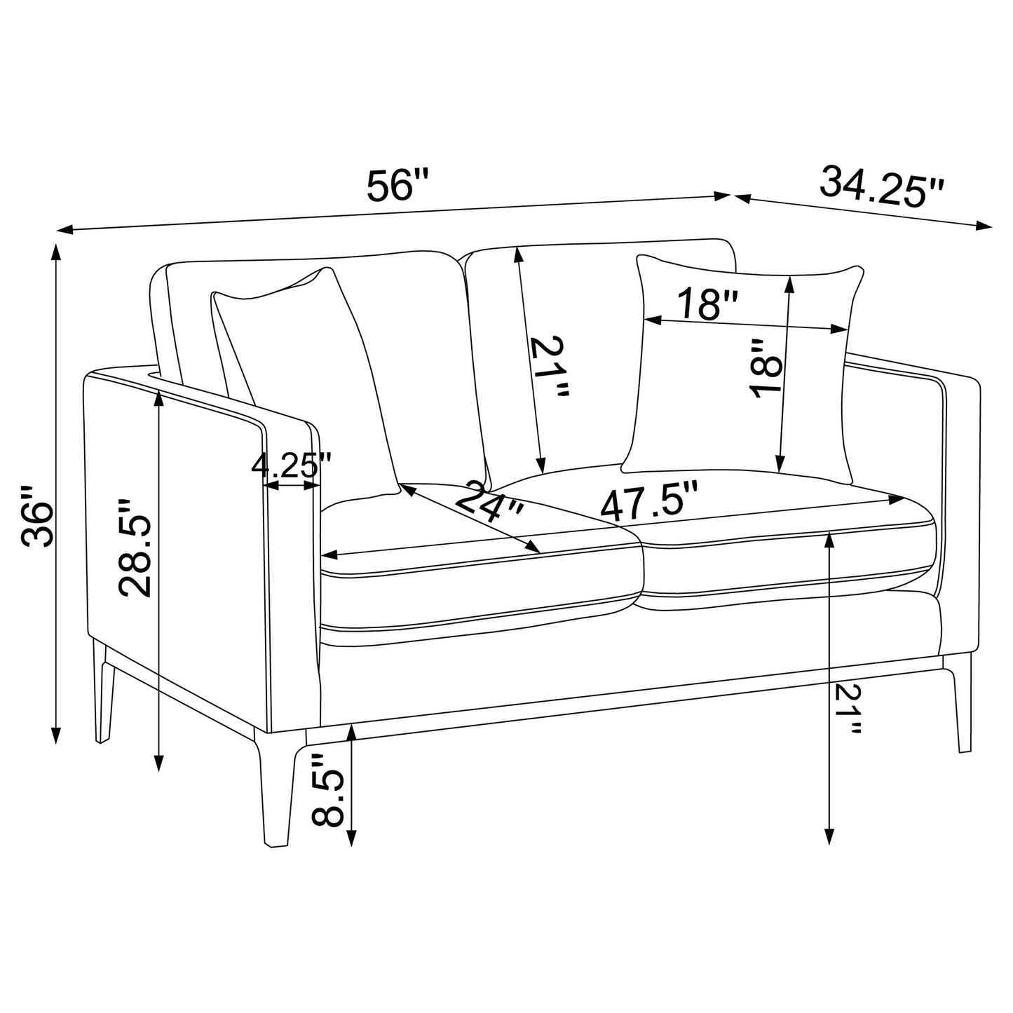 Apperson 3-piece Living Room Set Grey