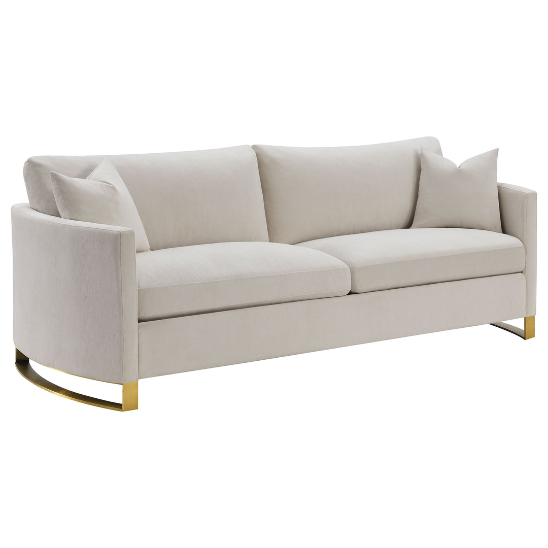 Corliss Upholstered Arched Arms Sofa Beige