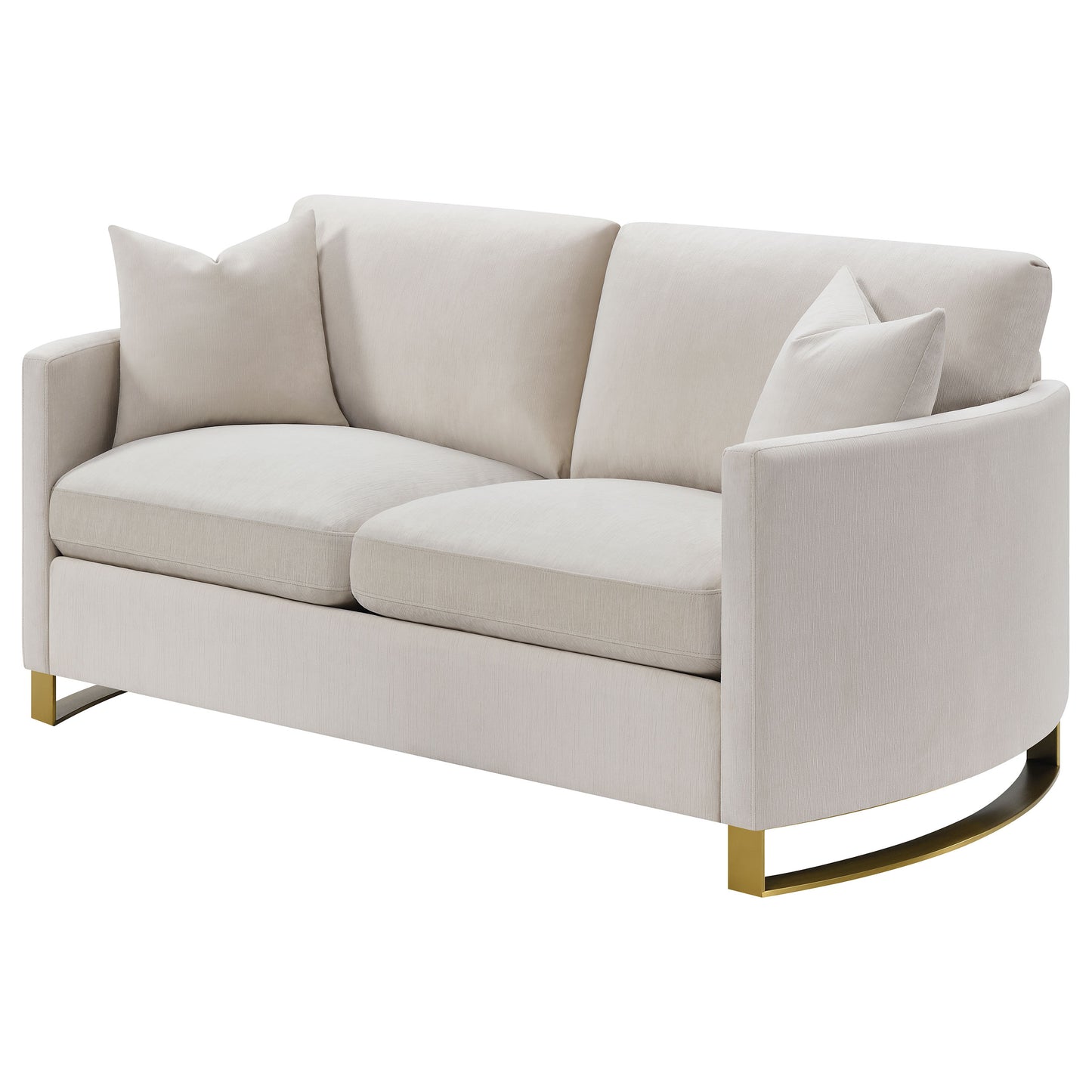 Corliss Upholstered Arched Arms Loveseat Beige