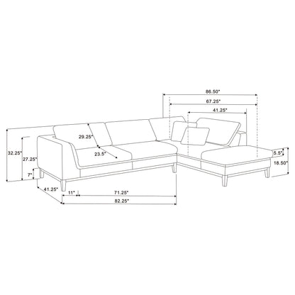 Persia 2-piece Modular Sectional Grey