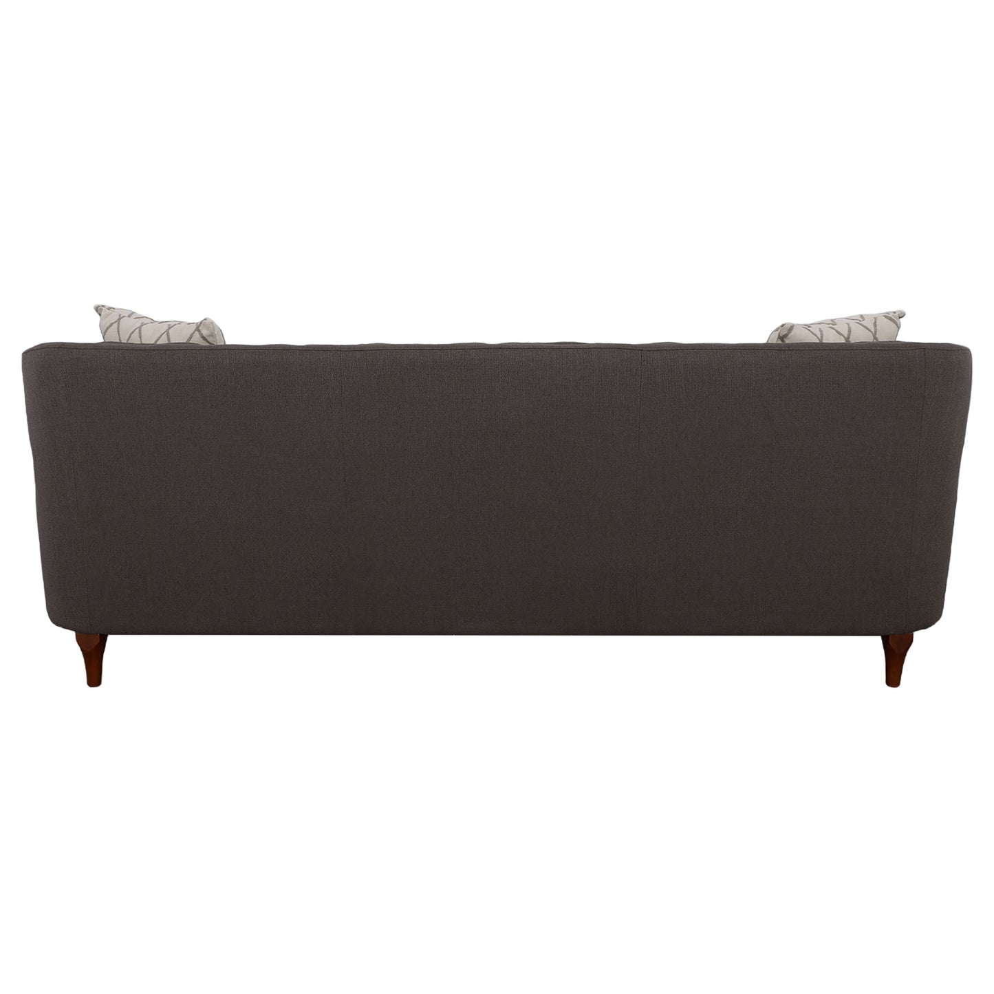 Shelby Recessed Arms and Tufted Tight Back Sofa Grey and Brown