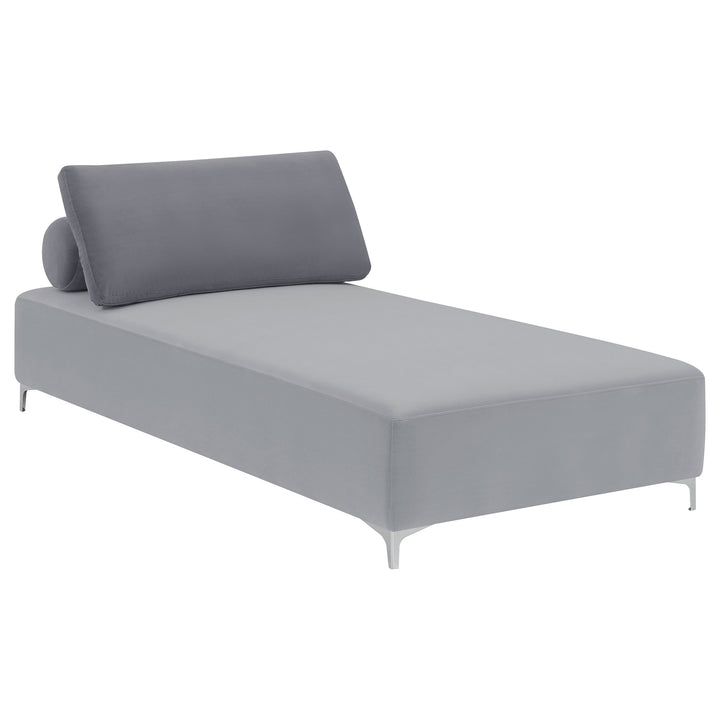 Giovanni Upholstered Accent Chaise with Removable Pillow Grey