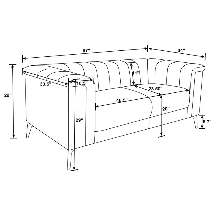 Chalet Tuxedo Arm Loveseat Blue