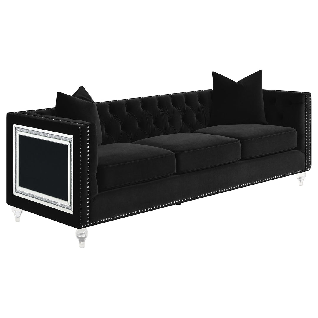 Delilah Upholstered Living Room Set Black