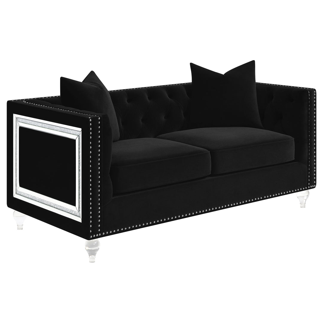 Delilah Upholstered Living Room Set Black