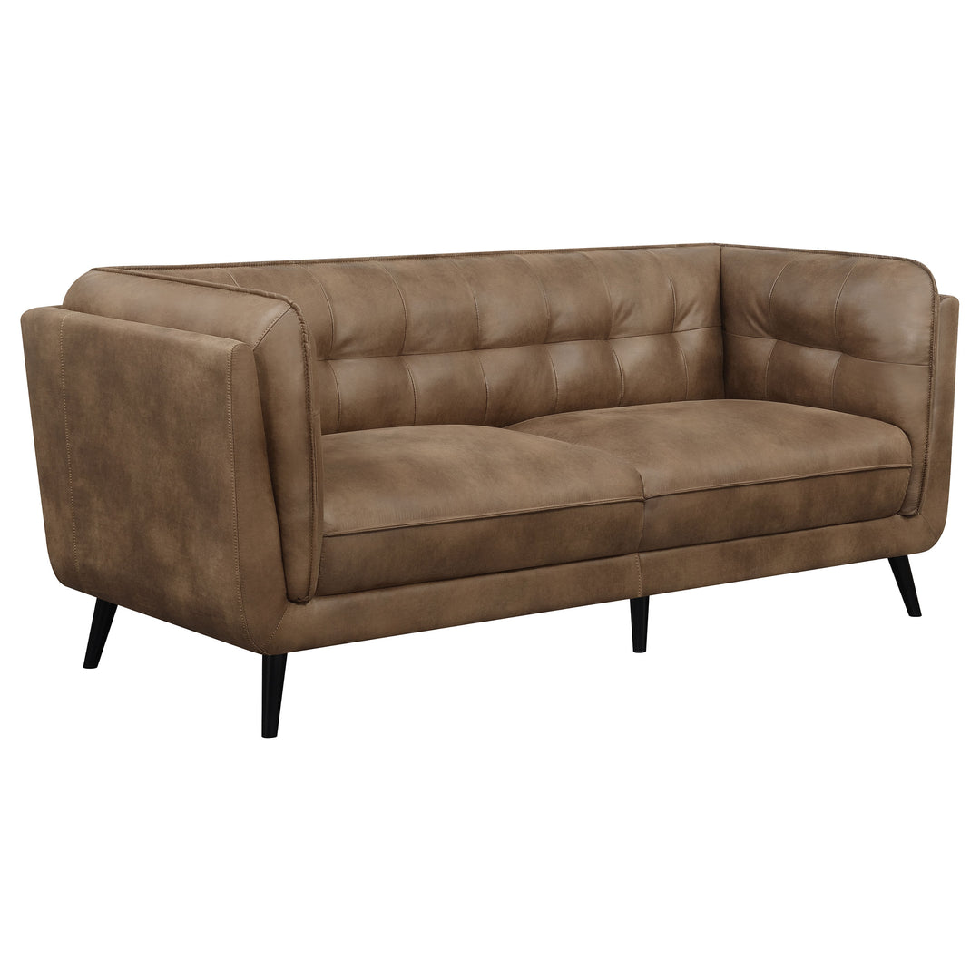 Thatcher Upholstered Button Tufted Sofa Brown