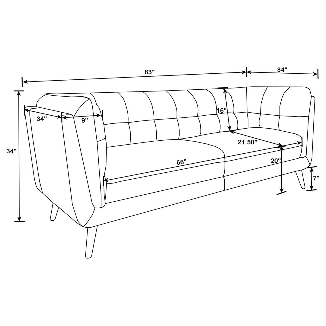 Thatcher Upholstered Button Tufted Sofa Brown