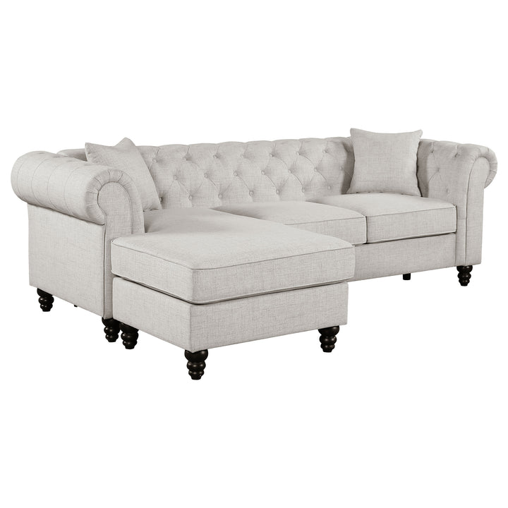 Cecilia Upholstered Tufted Sectional Oatmeal