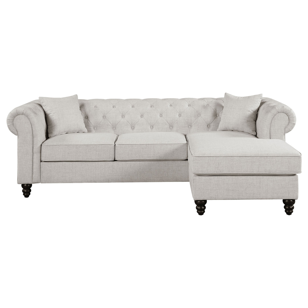 Cecilia Upholstered Tufted Sectional Oatmeal