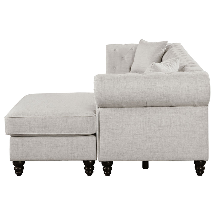 Cecilia Upholstered Tufted Sectional Oatmeal