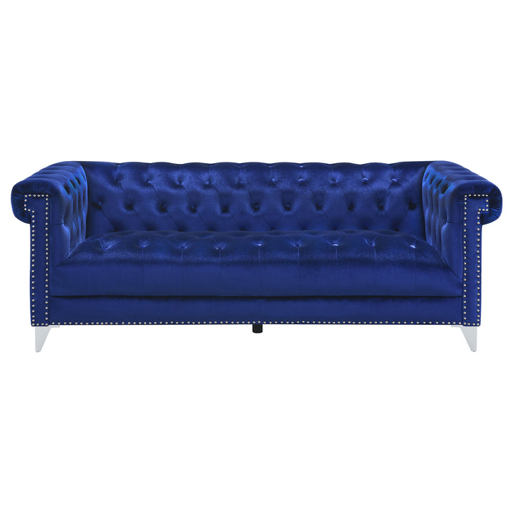 Bleker Tufted Tuxedo Arm Sofa Blue