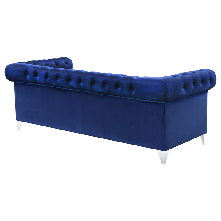 Bleker Tufted Tuxedo Arm Sofa Blue