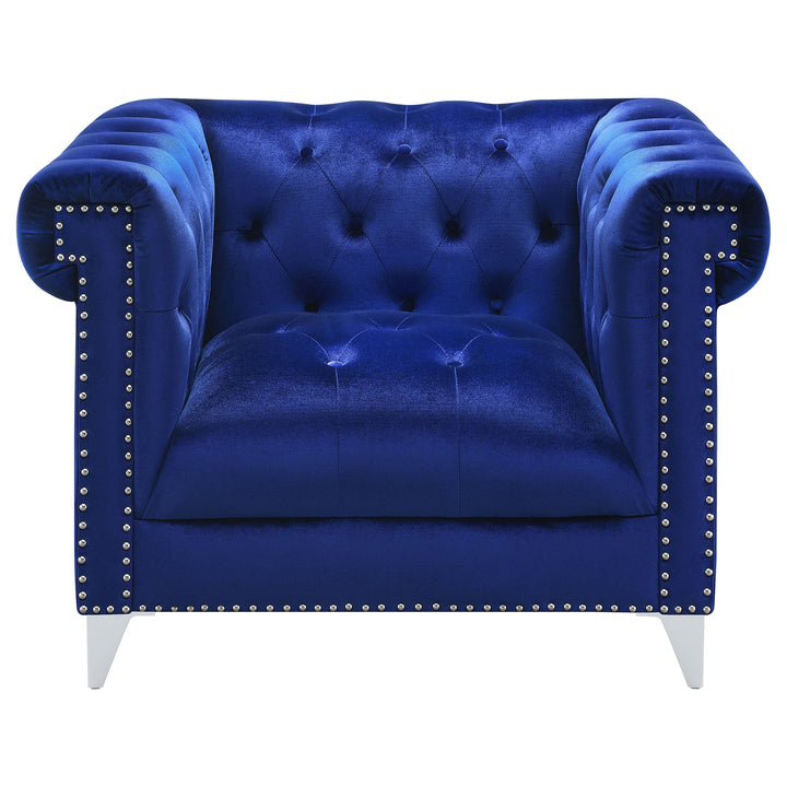 Bleker Tufted Tuxedo Arm Chair Blue