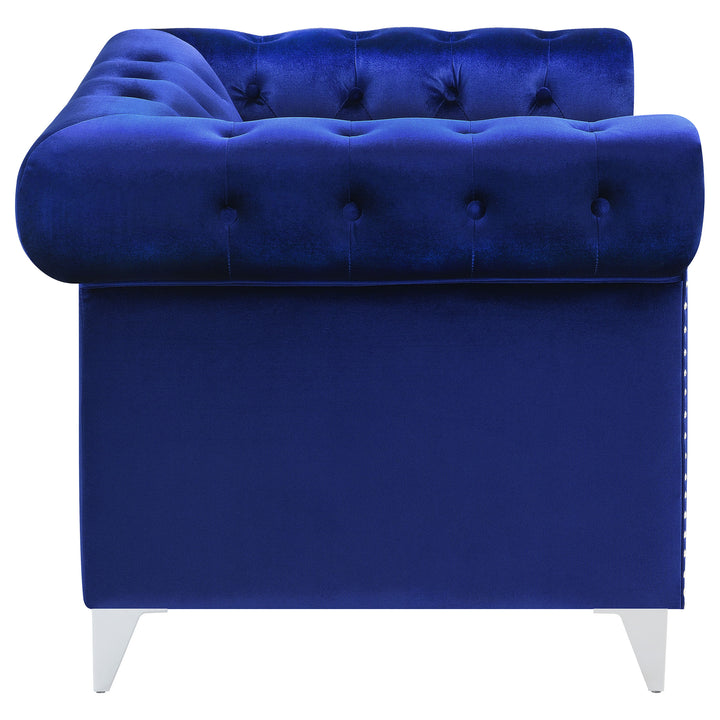 Bleker Tufted Tuxedo Arm Chair Blue