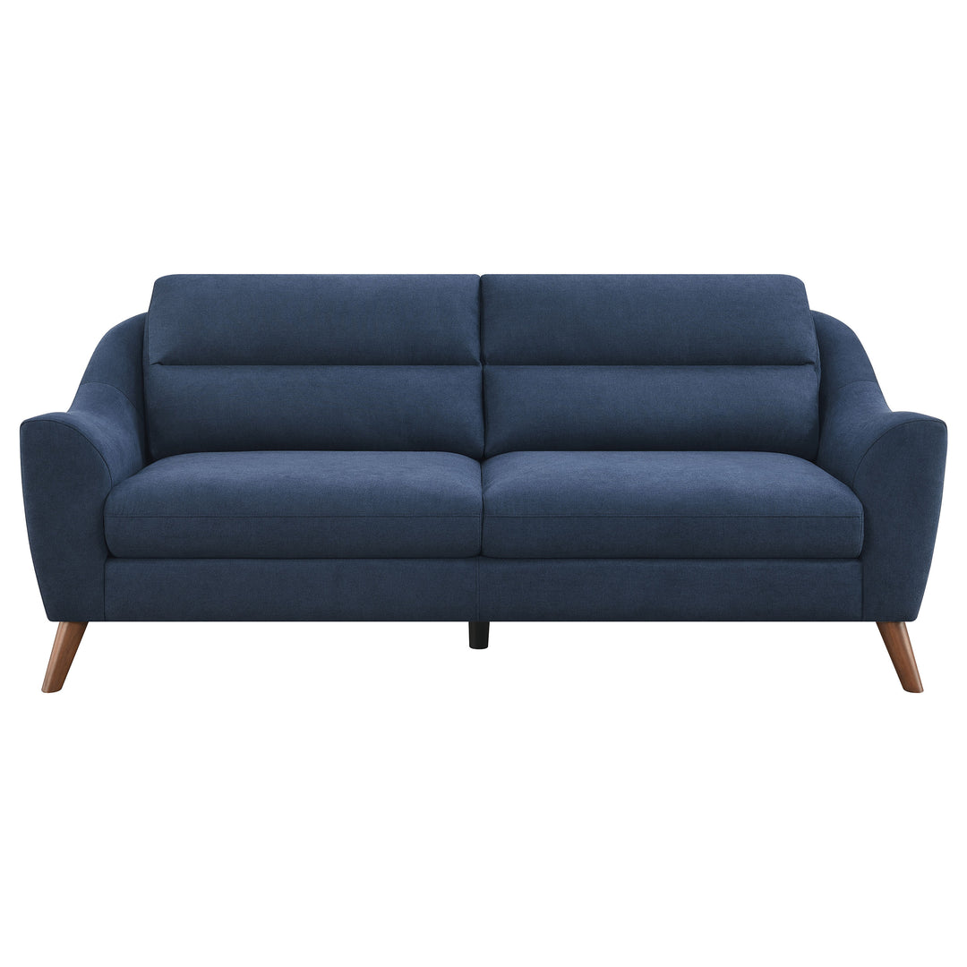 Gano 2-piece Sloped Arm Living Room Set Navy Blue