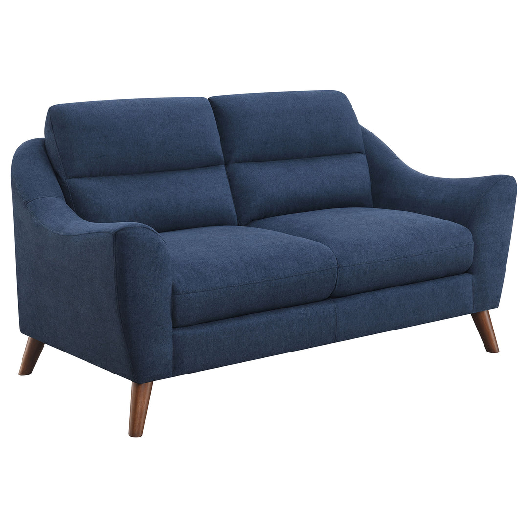 Gano 2-piece Sloped Arm Living Room Set Navy Blue