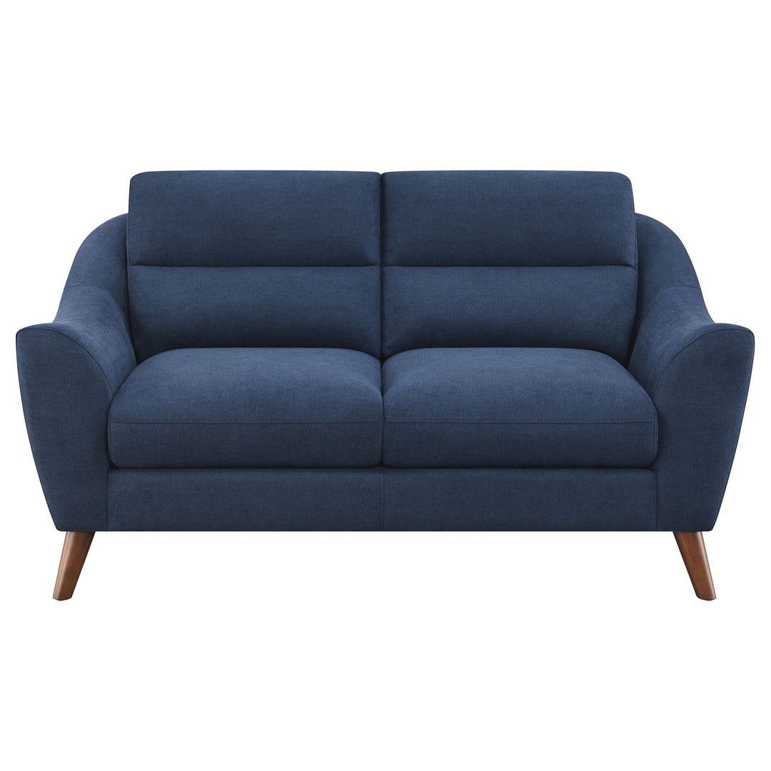 Gano 2-piece Sloped Arm Living Room Set Navy Blue