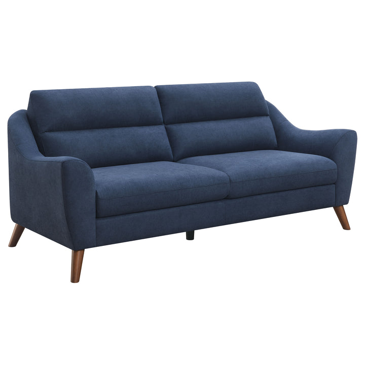 Gano 3-piece Sloped Arm Living Room Set Navy Blue