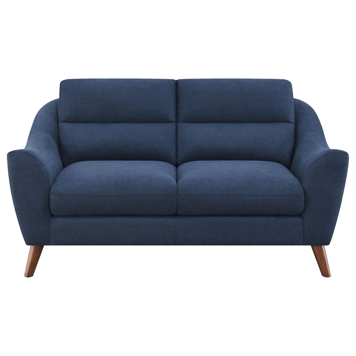 Gano Sloped Arm Upholstered Loveseat Navy Blue