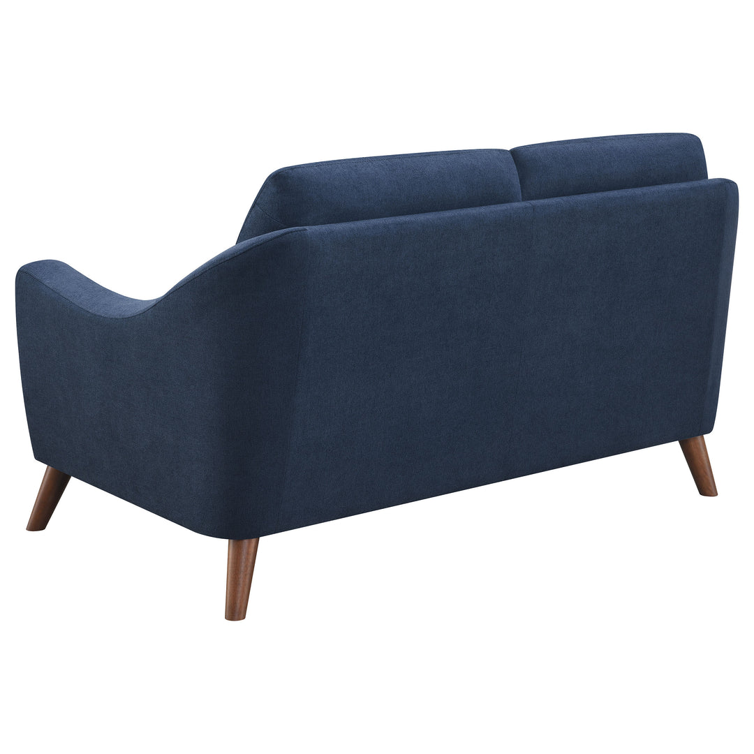 Gano Sloped Arm Upholstered Loveseat Navy Blue