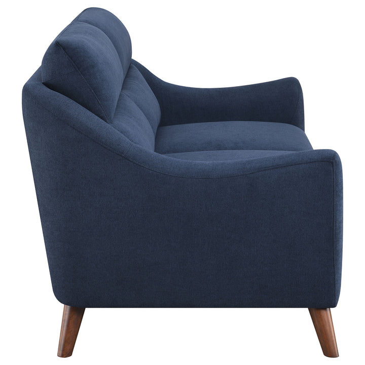 Gano Sloped Arm Upholstered Loveseat Navy Blue