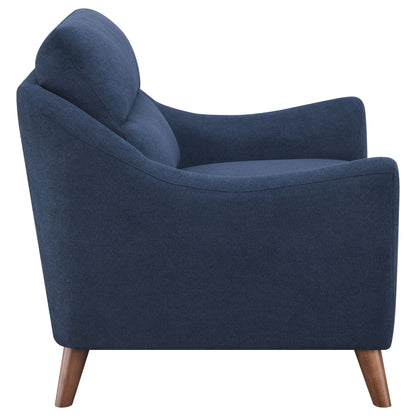 Gano Sloped Arm Upholstered Chair Navy Blue