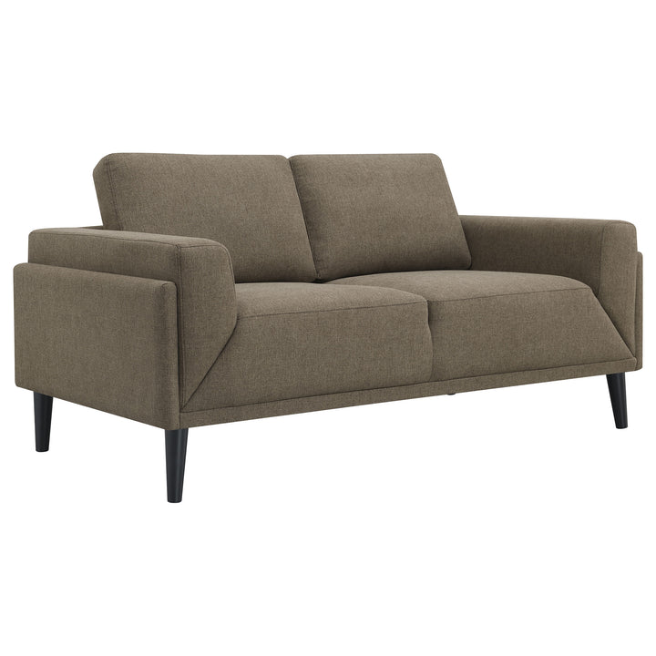 Rilynn 2-piece Upholstered Track Arms Sofa Set Brown