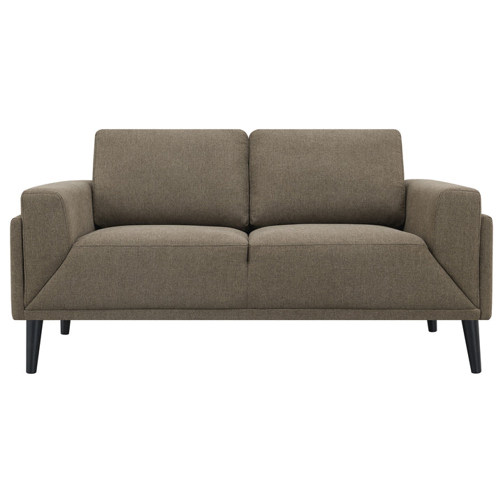 Rilynn 2-piece Upholstered Track Arms Sofa Set Brown