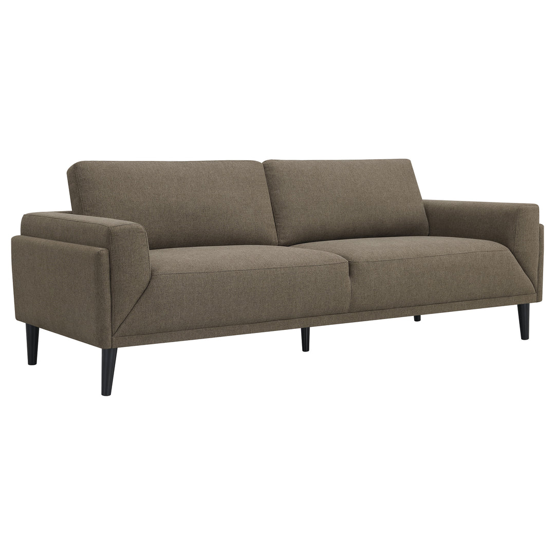 Rilynn 3-piece Upholstered Track Arms Sofa Set Brown