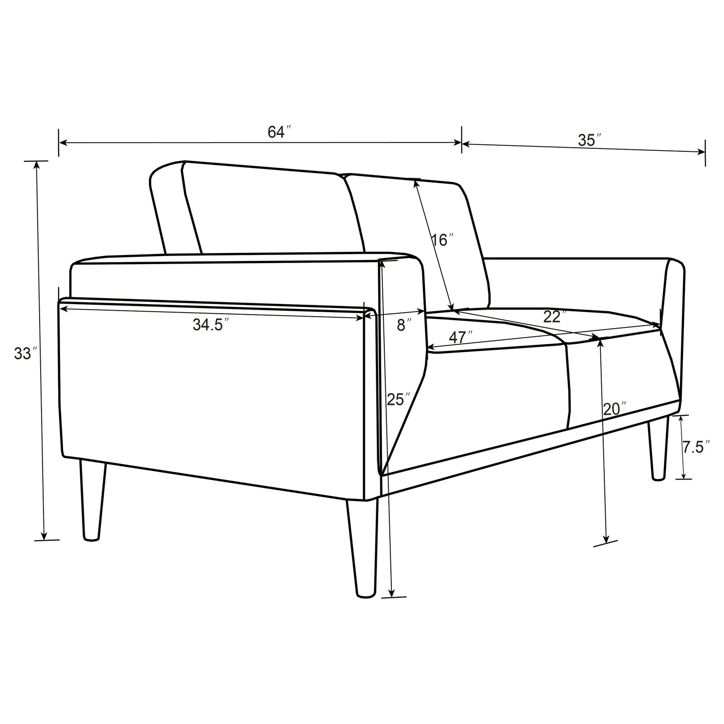 Rilynn 3-piece Upholstered Track Arms Sofa Set Brown