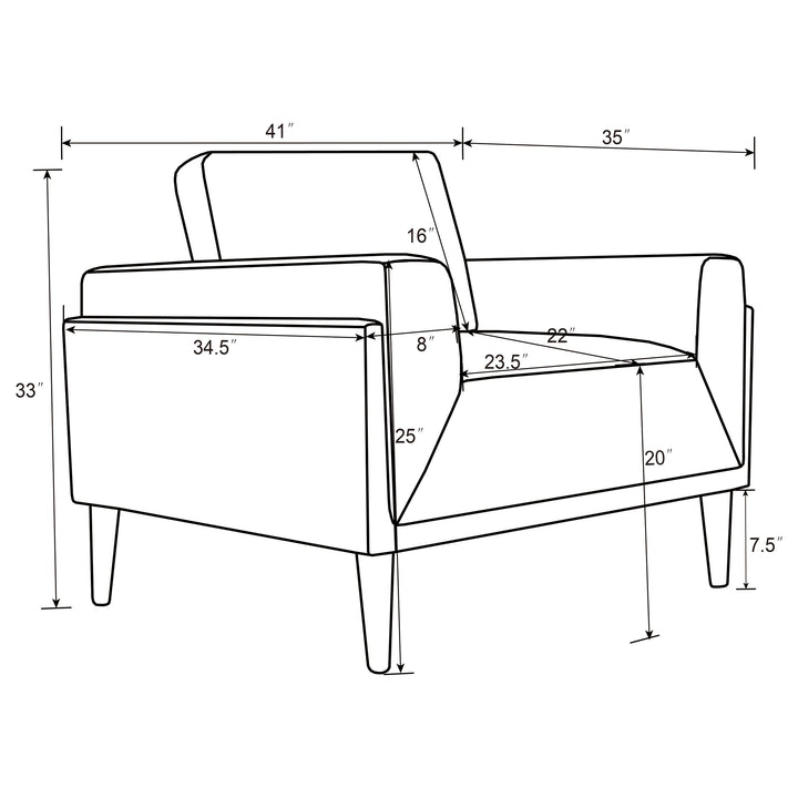 Rilynn Upholstered Track Arms Chair Brown